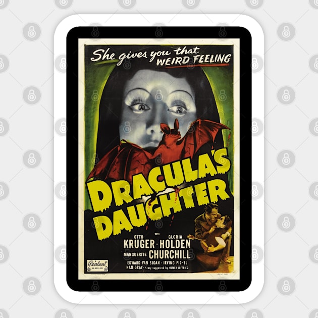 DRACULA'S DAUGHTER - Vampire - 1936 Sticker by silentandprecodehorror